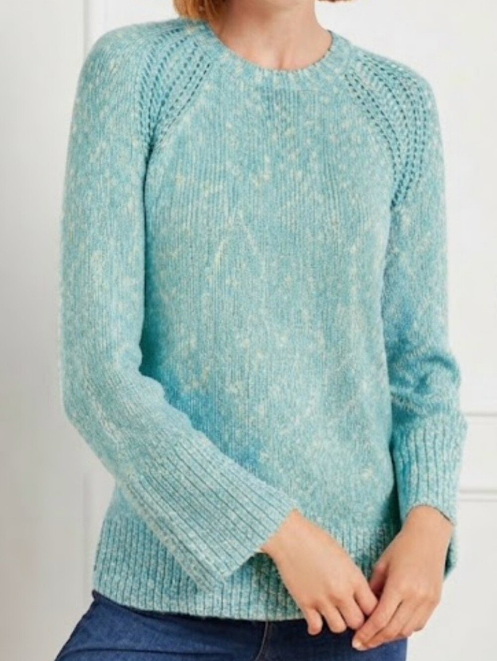 Talbots Blue Knit Sweater Size Large Womens